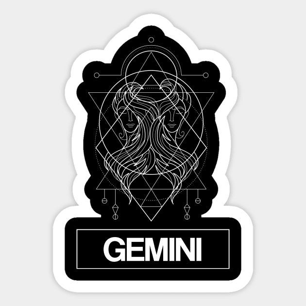 Gemini Zodiac Constellation Sticker by FungibleDesign